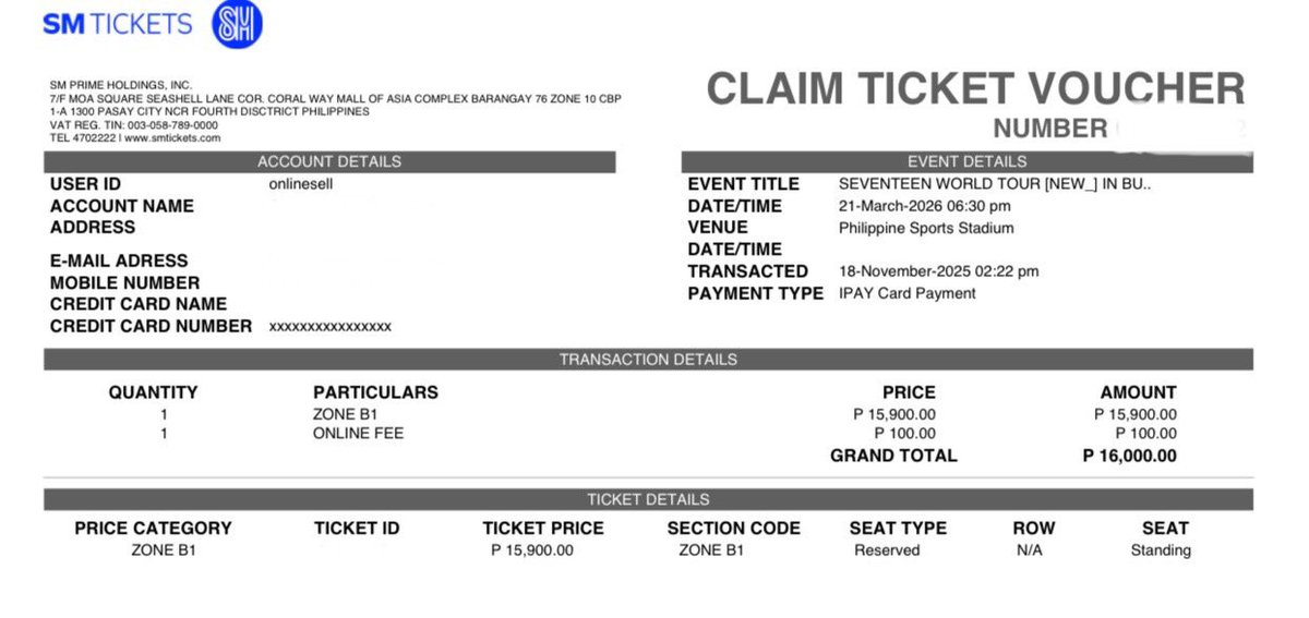 jamaizing_'s tweet photo. WTS LFB

SEVENTEEN WORLD TOUR NEW_ IN  BULACAN

- (1) Zone B1 
- Purchased thru Carat Membership Pre-Sale
- Ticket already claimed, dm me for proof
- Meet up only; Manila/Makati/MOA 
- RFS: got prio ticket

- Selling at SRP but negotiable!! dm me for offers! ☺️

wts lfb svt ph https://t.co/748ILVtuBg