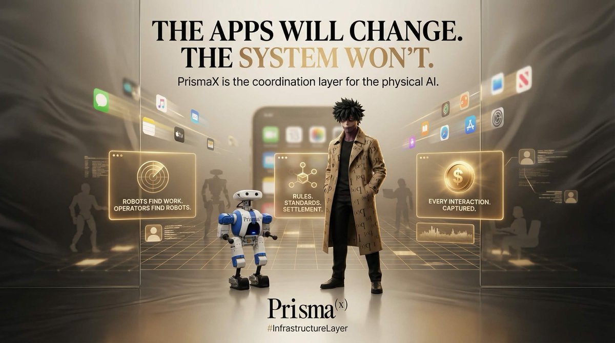 The PrismaX comparison that stopped me 

🟤 Here's what clicked after digging deeper into <a href="/PrismaXai/">PrismaX</a>

They aren't building robots, they're building the rules for when millions of robots exist, that distinction changes everything about how I see this project

🟤 Think about the
