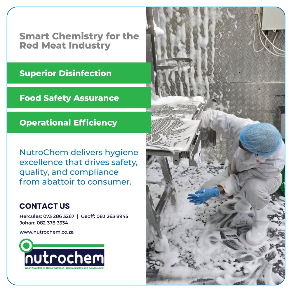 Smart chemistry for a safer red meat value chain. In the red meat industry, hygiene is directly linked to compliance, export readiness &amp; brand reputation. From abattoir floors to consumer, our hygiene programmes are designed to strengthen safety, quality &amp; regulatory compliance.