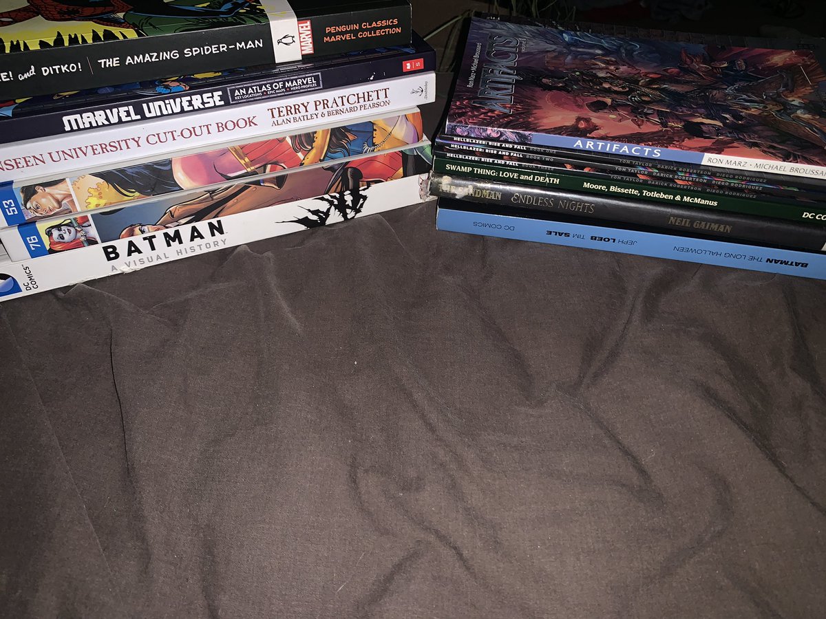 Naddleslee's tweet photo. #TradePaperBacks #ComicBooks #Stories #Life (how I make myself get well when I’m sick). https://t.co/tWNy7SM6JN