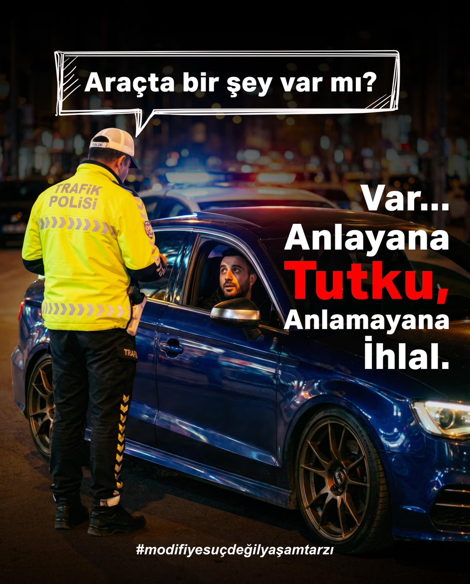 hırsızlık yapmayız,uyuşturucu kullanmayız.tek derdimiz arabalarımız. 
son zamanlarda artan ve ağırlaşan denetimlerin son bulması şart.
#modifiyesuçdeğilyaşamtarzıdır