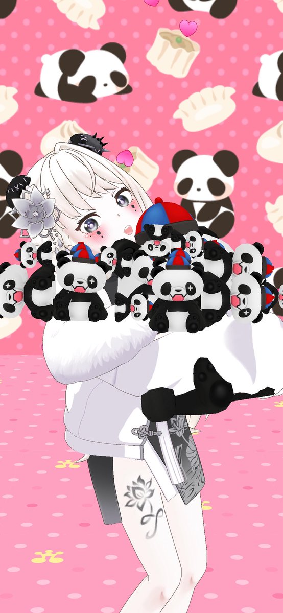配信開始早々とんでもない量のパンダに囲まれてびっくりしたけど幸せ