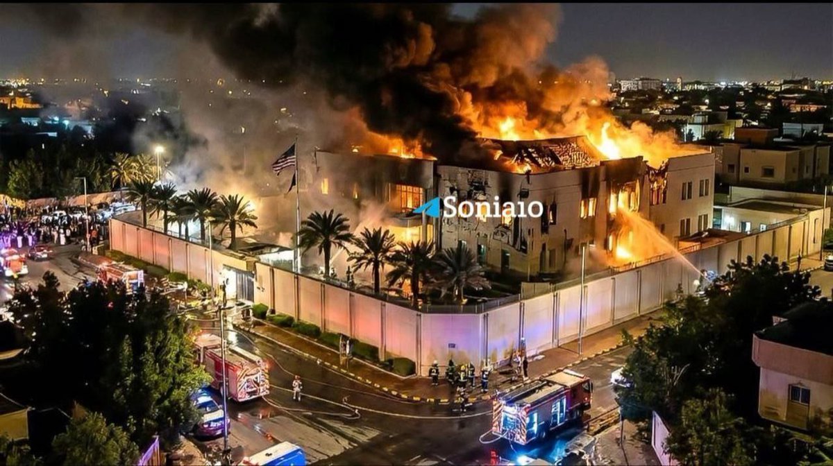 Drone attacks have struck the U.S. embassy in Riyadh.
The embassy has caught fire and has been completely destroyed.
Once again, we warn the countries of the region: if your territory is used against us, we will boldly eliminate the enemy’s bases there.