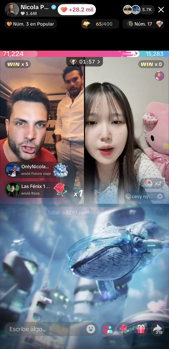 Segundo Astronauta en X 3 Gracias OnlyNicola MVPs 👑👑💚💚 llegó con todo que linda Ballena se ganaron todas las batallas con Cesy Siuu Gracias MVPs y todo el 1% 💚 OnlyNicola 1%💚 Forever