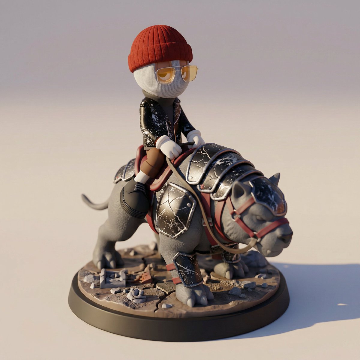 edizkan_'s tweet photo. Prompt Share 🚨
Your character.
Their legendary mount.
A premium collectible diorama.
#AKCB
Run the prompt and show us your statue 👇
Best results: Nano Banana (Gemini – Thinking Mode)
Prompt ⚠️
A premium collectible-style cinematic diorama featuring the reference character riding a fantastic animal, designed as a high-end display piece.
The scene feels like a carefully crafted physical model photographed on a tabletop battlefield base.
Animal Design Logic (CRITICAL)
The creature must feel narratively aligned with the character.
Subtle shared accents in color temperature, surface finish, or accessory rhythm.
If the character has matte textures, the mount echoes matte surfaces.
If the character includes metallic details, the mount may carry restrained plated elements.
If the character is mystical, the mount may have subtle engraved patterns.
No costume duplication.
No literal “animal version” of the character.
Harmony, not mimicry.
Camera & Perspective
High-angle tilt-shift perspective.
Slightly offset bird’s-eye view.
Lens equivalent: 35mm with tilt-shift effect.
The character + mount fill roughly 60% of the vertical frame.
Visible base platform beneath them.
The platform must be clearly defined:
Raised edges.
Story-driven terrain surface.
Miniature battlefield texture.
No extreme wide distortion.
No centered symmetry.
Focus Discipline (CRITICAL)
Very narrow horizontal band of sharp focus.
The rider’s head and the mount’s forward torso are razor sharp.
Front hooves / limbs slightly soft.
Rear section progressively blurred.
Top and bottom of frame exhibit strong optical blur due to tilt-shift effect.
No full-body sharpness.
Lighting
Natural daylight simulation.
Directional key light from one side, clean and crisp.
Defined shadow beneath mount, clearly anchored to platform.
Subtle rim light separating silhouette from backdrop.
No dramatic volumetric beams.
No fantasy glow.
Background
Minimal studio gradient backdrop.
Soft sky-like tone.
Slight warm-to-cool gradient.
No detailed environment.
No horizon line competing with the platform.
Background supports, never competes.
Material & Surface Style
Premium collectible aesthetic.
Matte vinyl-like surfaces.
Clean edges.
Soft shadow transitions.
Subtle micro texture in focal plane.
No heavy wear.
No gritty realism.
The mount and rider feel like limited-edition statues.
Color Control
Character and mount slightly more saturated than background.
Background muted and clean.
Controlled highlight roll-off.
No neon saturation.
Emotion
Heroic.
Display-worthy.
Like a figure you’d see in a glass case at a convention.
Power, but refined.
Negative prompt:
No full-frame sharpness
No realistic gritty battlefield
No cluttered background
No symmetrical pose
No low-angle distortion
No dramatic fantasy lighting
No over-texturing
ar 4:5
