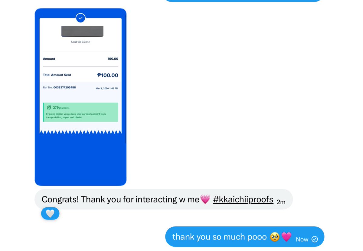 :¨·.·¨:
 `·. <a href="/kkaichii/">kai🦋</a> 

happy first win this march and from you ate! i appreciate it a lot po, to many more blessings this month ^__^ god bless you po 🥹🩷

—  #kkaichiiproofs 🎀