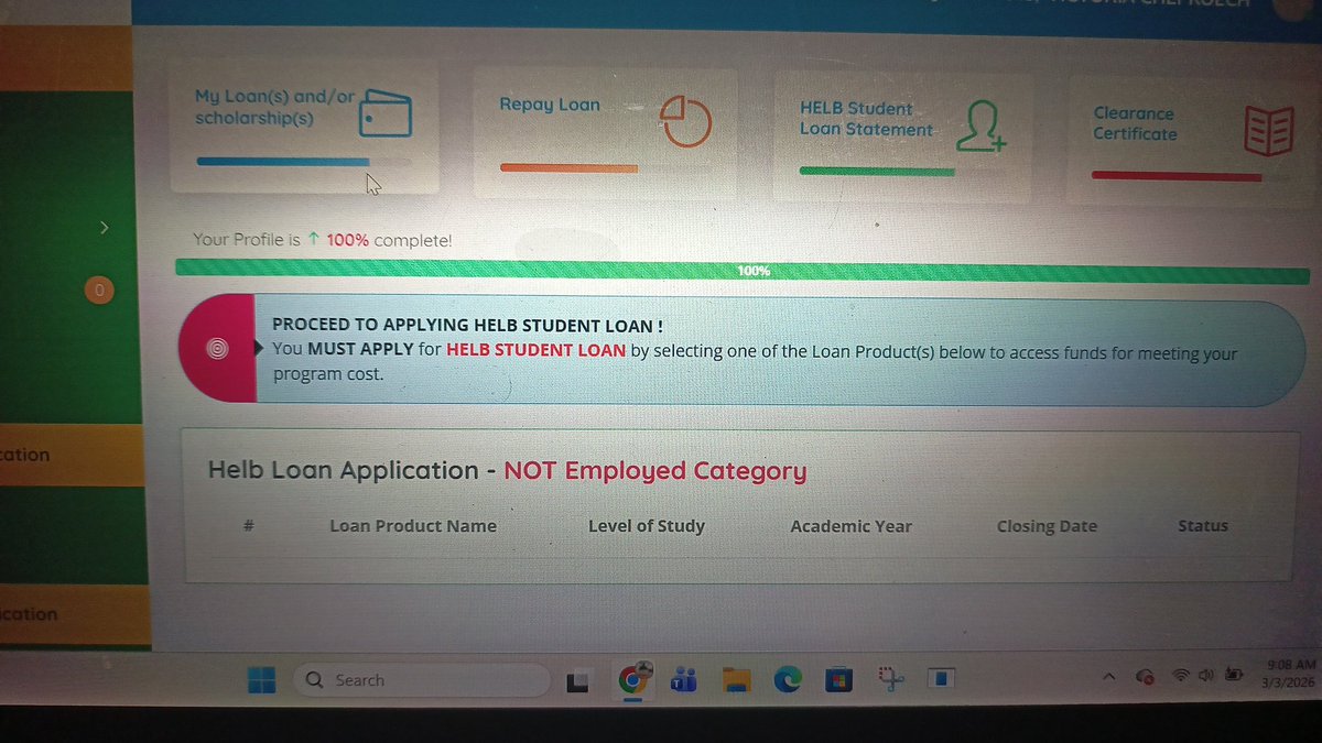 cskipngetich's tweet photo. @HELBpage A query on helb loan application portal https://t.co/3RF7srOimi