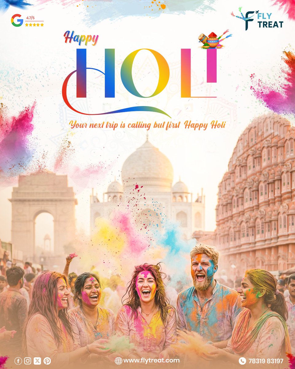 Flytreat_Tour's tweet photo. Color your bucket list before you color the world 🌈✨
This Holi, let every splash take you closer to your next adventure! ✈️🌍 https://t.co/xya6KURhG8