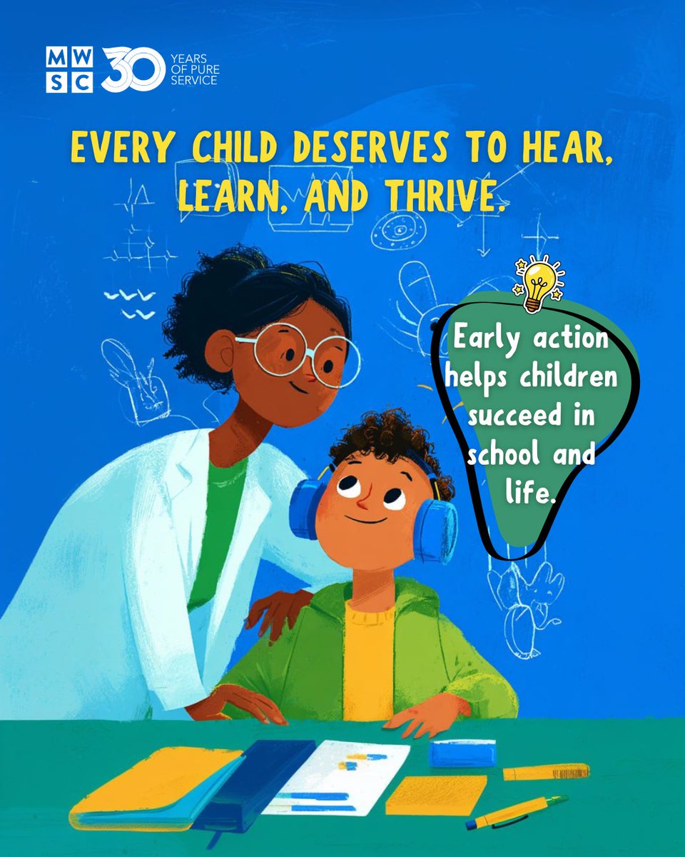 MWSC_Official's tweet photo. Hearing care is essential for every child’s learning and development. Early detection and timely support can make a lifelong difference.
Let’s raise awareness and support hearing health for all.
#WorldHearingDay2026 https://t.co/1wiqMWeLOZ