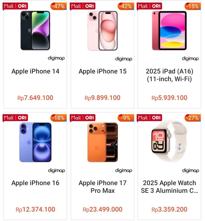 DIGIMAP LAGI PASANG HARGA SPECIAL LIVE ‼️😭 iPhone 14 jadi 7.6jt dan ...