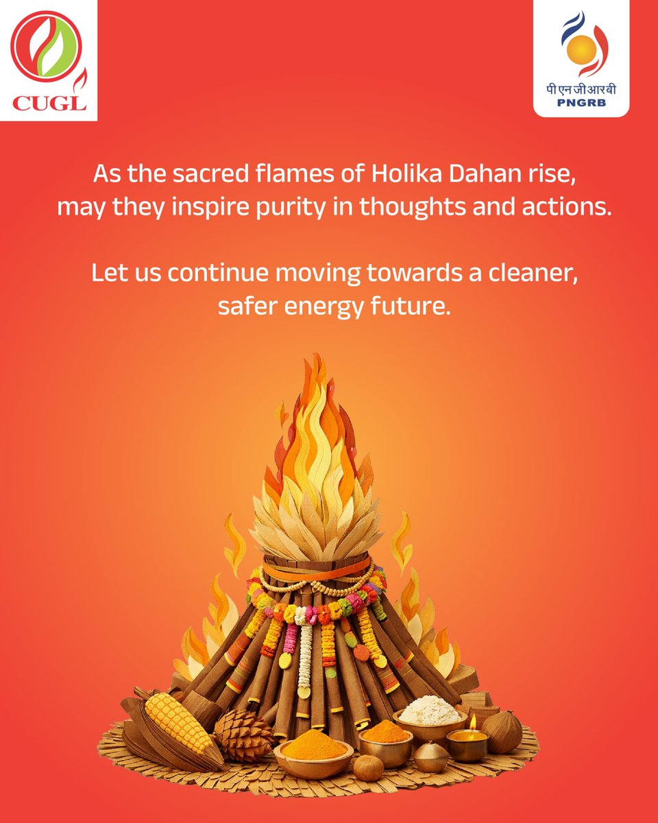 cuglknp's tweet image. On the auspicious occasion of Holika Dahan, let us renew our commitment to purity in thought and action, and to building a sustainable energy future for all.

#NonStopZindagi #CleanEnergyLife #CleanEnergyMovement #PNGDrive #holikadahan #holi #HappyHoli
