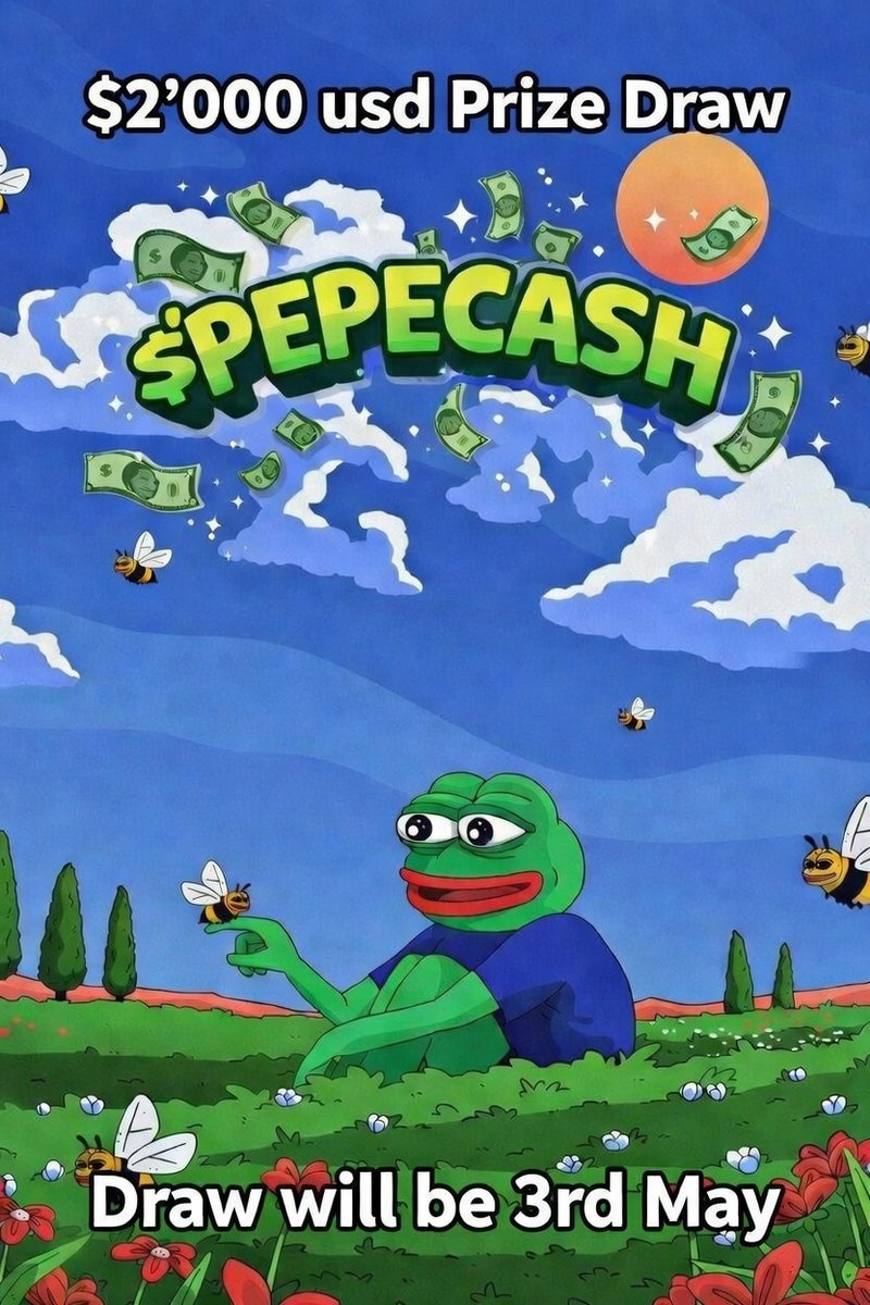 🚀 **$2,000 USD MEGA GIVEAWAY ALERT!** 🥳🐸 Who's ready to stack some serious cash with PepeCash – the ultimate meme coin revolution? We're dropping **$20 USD** to **100 lucky winners** on 3rd May! 

🎉💰 Don't miss out on this epic chance to join the Pepe fam and turn your SOL