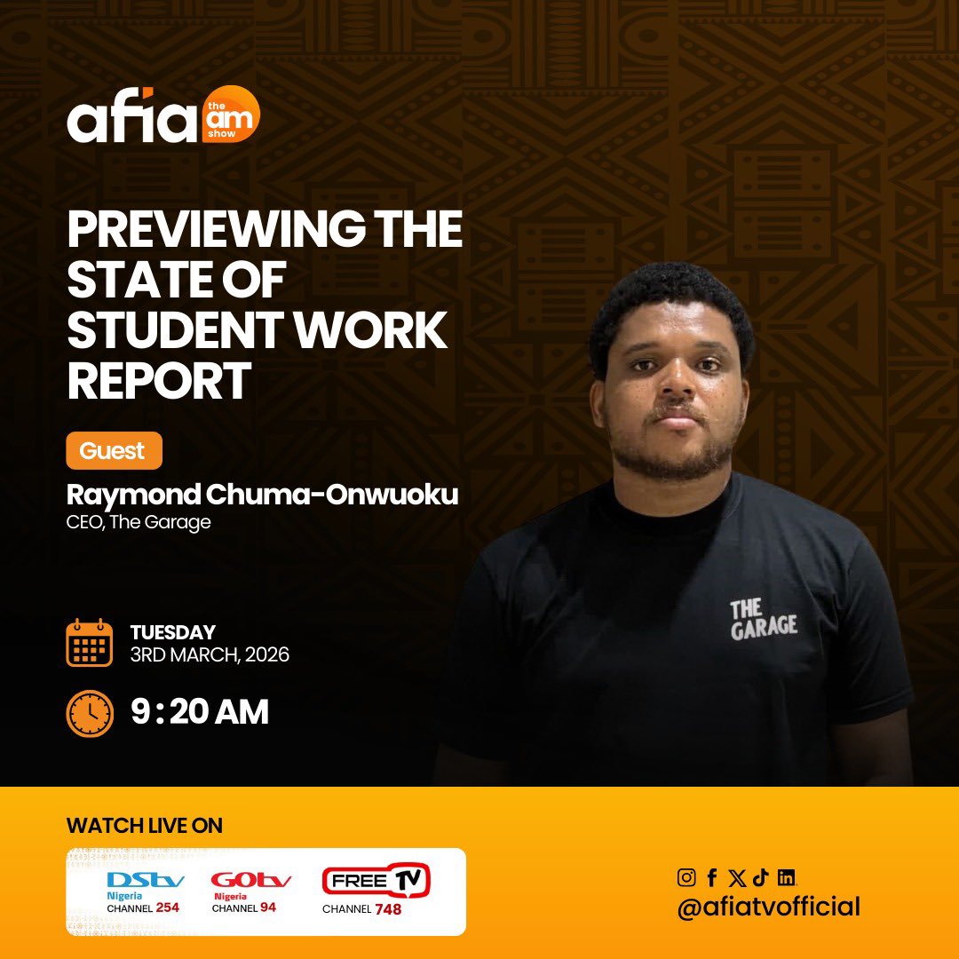 TopBoyRayy's tweet photo. i’ll be on @AfiaTvOfficial’s AM show this morning to discuss the state of student work report :) https://t.co/lMsZmqhyqv