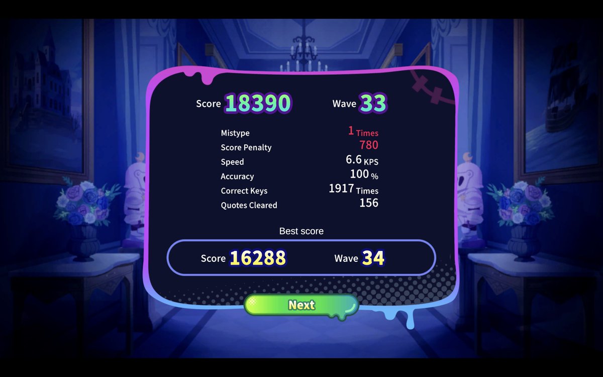 VTifand's tweet photo. Finally in top 14 again!
The mistake was from greedily trying to type Kiara's KIXTSUKERIKI..., and the game over was from Su.

I wonder if I'm the top non-Japanese player?
#ホロタイプ https://t.co/KhYdNapeQe