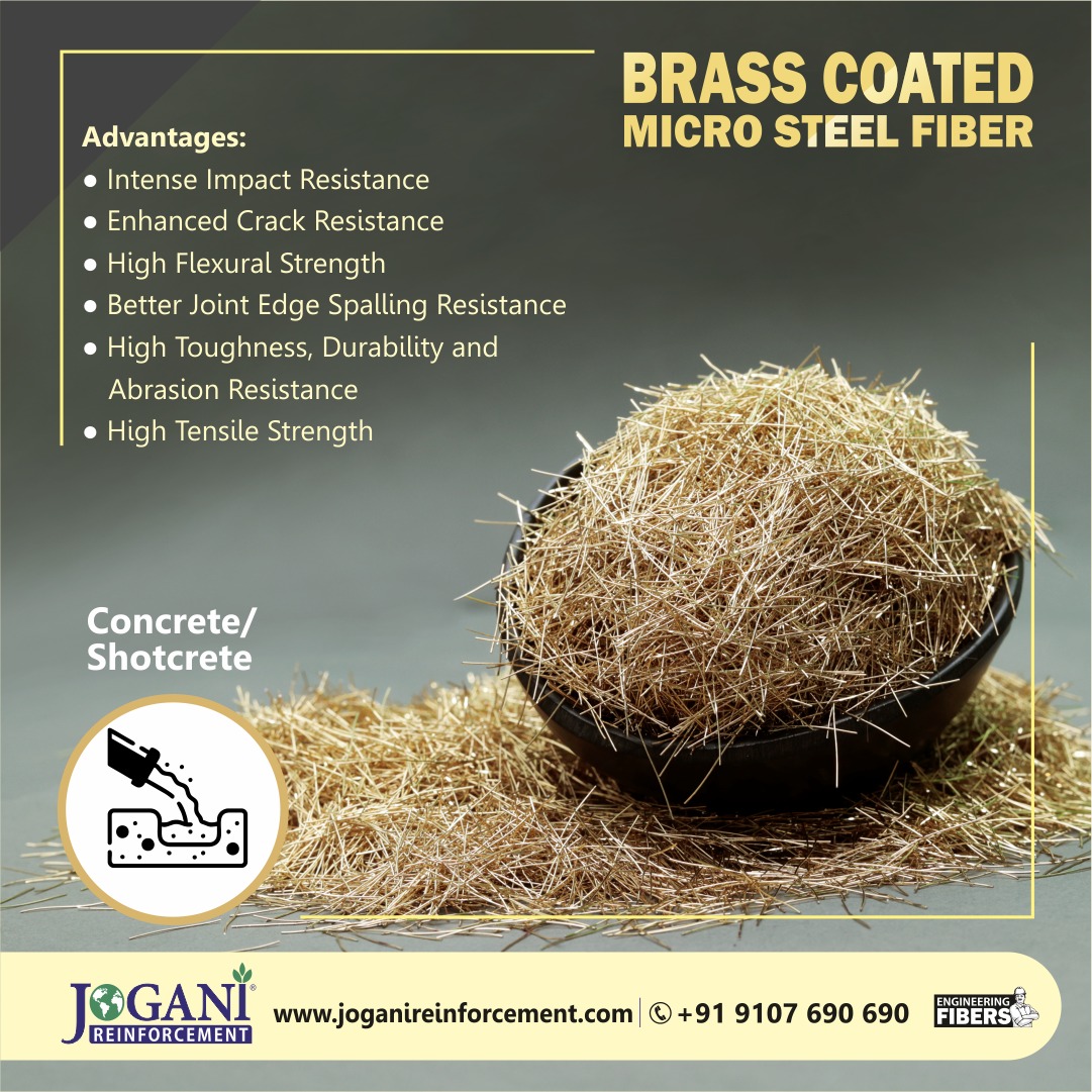 JoganiRt's tweet image. Power your next Ultra High Performance Concrete #UHPC project with Brass Coated Micro Steel Fiber by Jogani Reinforcement.
Designed for maximum tensile strength, superior crack control, extreme durability and enhanced flexural performance #HighStrengthConcrete #DurableStructure
