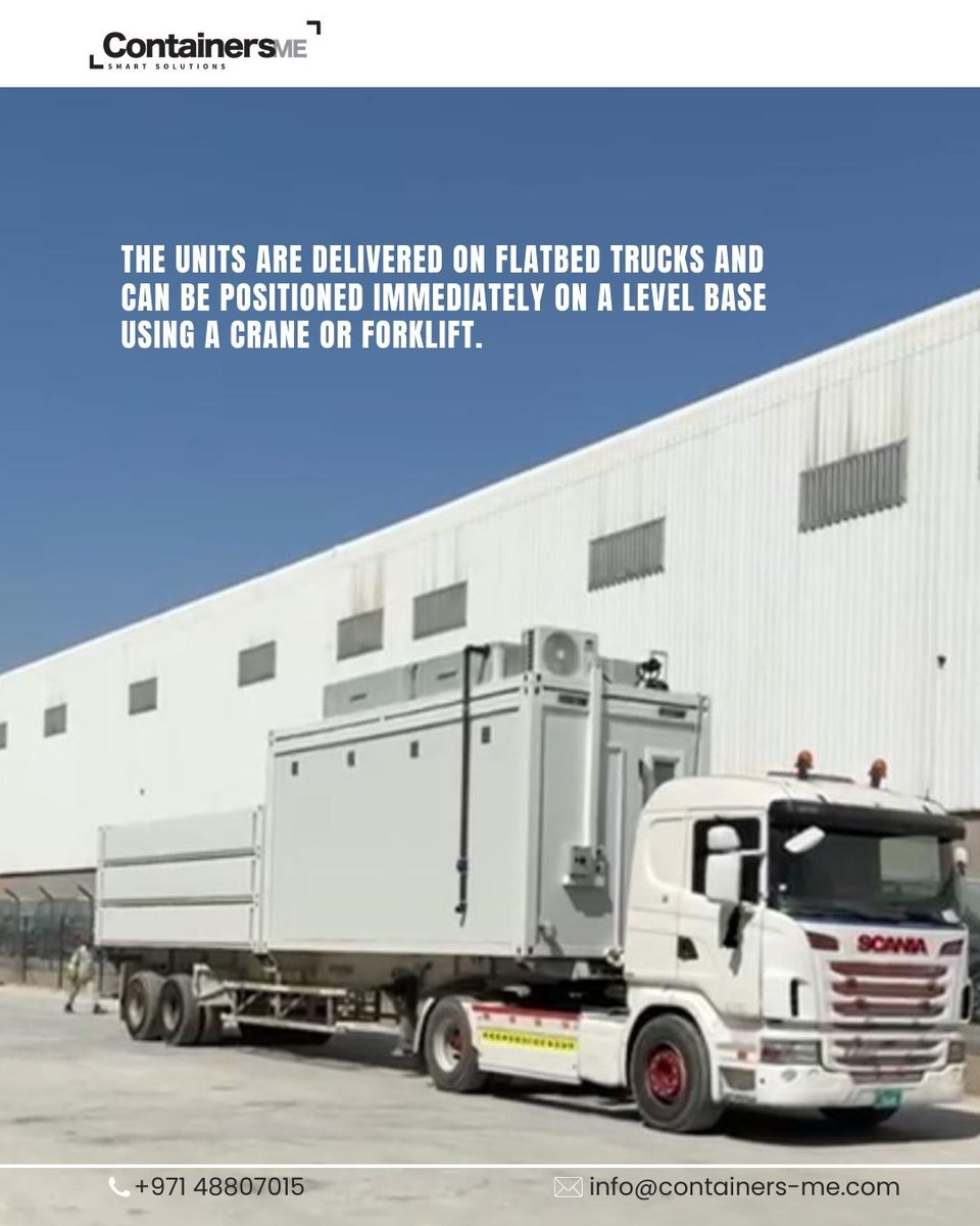 Containers_me's tweet image. How easy is it to install a modular mobile container? 🤔

 Delivered, placed, and ready to use within hours — no construction needed! ⚡

 #modularcontainers #dubai #mobilecontainers #constructionuae #portableoffice #modularbuildings