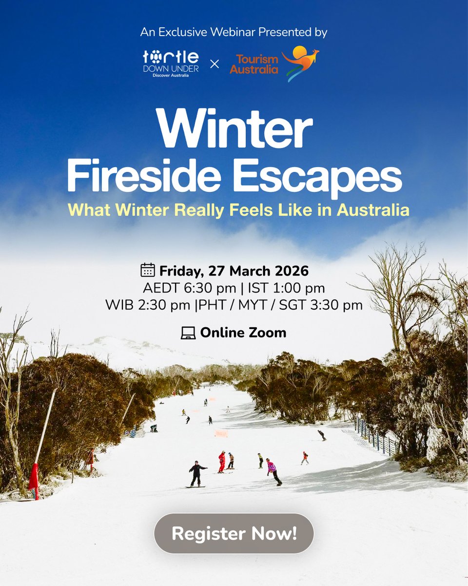 TDU_au's tweet image. If you are not selling Australia this winter, someone else is. 

This exclusive webinar with Tourism Australia will show you exactly how to re-frame winter, overcome client hesitation, and create itineraries that actually close.

Register now:
zoom.us/webinar/regist… 

#AskTDU