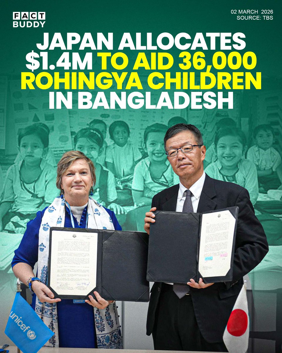 Japan has signed a new agreement with Unicef, pledging $1.4 million to provide life-saving support to Rohingya refugee children and their families in Cox's Bazar and Bhasan Char.