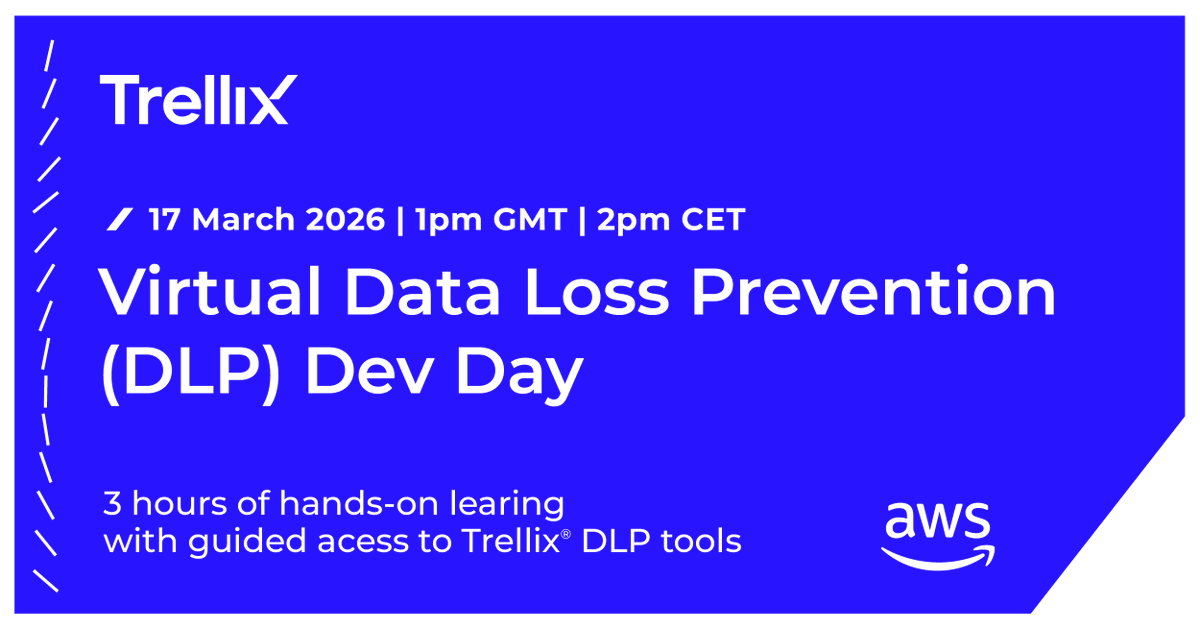 Join Trellix &amp; <a href="/AWSCloud/">Amazon Web Services</a> for a virtual DLP Dev Day on 17 March! A 3-hour, hands-on workshop to master data protection, AI visibility, and GDPR compliance.

⏰ 1pm GMT | 2pm CET

Register today! bit.ly/4jTSyEd