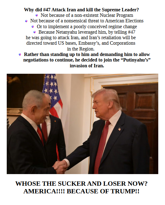 MichJakson's tweet photo. Trump has been played by "Putinyahu"!! We are now in what will be WWIII. https://t.co/PT4cvSN822