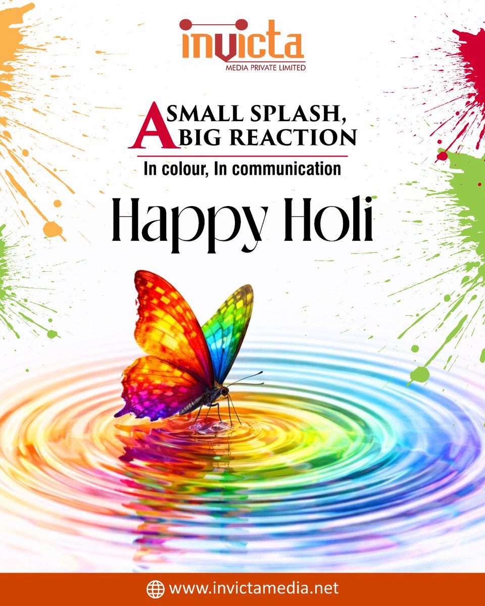 InvictaMedia's tweet photo. Holi reminds us that even the smallest touch of colour can change the entire picture. 🌈

In our world, one clear idea can do the same.

Here’s to creating ripples that matter.

Happy Holi.

#Invictamedia #Holi2026 https://t.co/hKNuhM0s56