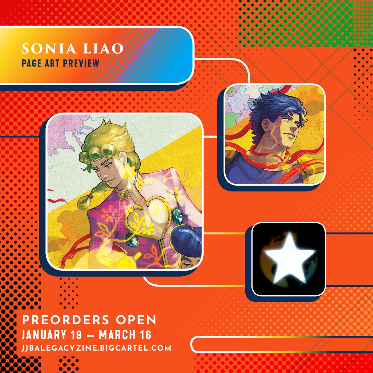 JJBALegacyZine's tweet photo. Preview time for
sonia liao
You can check out their take on the #Joestar Legacy if you place your preorder for the #JJBA Legacy Zine!
https://t.co/RCC3535e6v https://t.co/yo7oIpDvrf