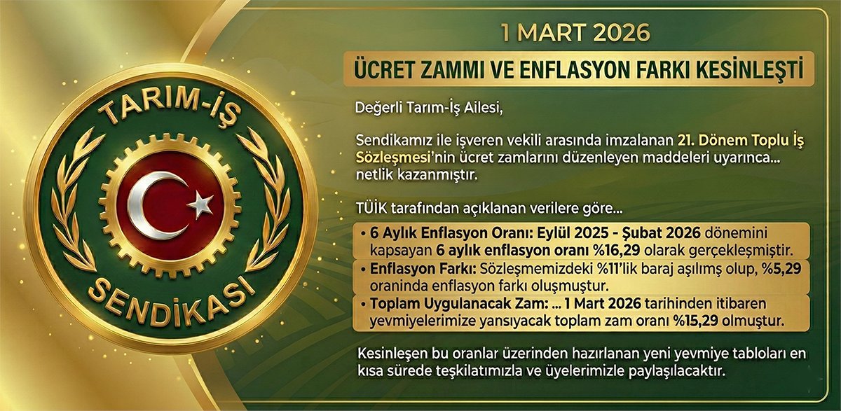TARIM-İŞ SENDİKASI tweet media