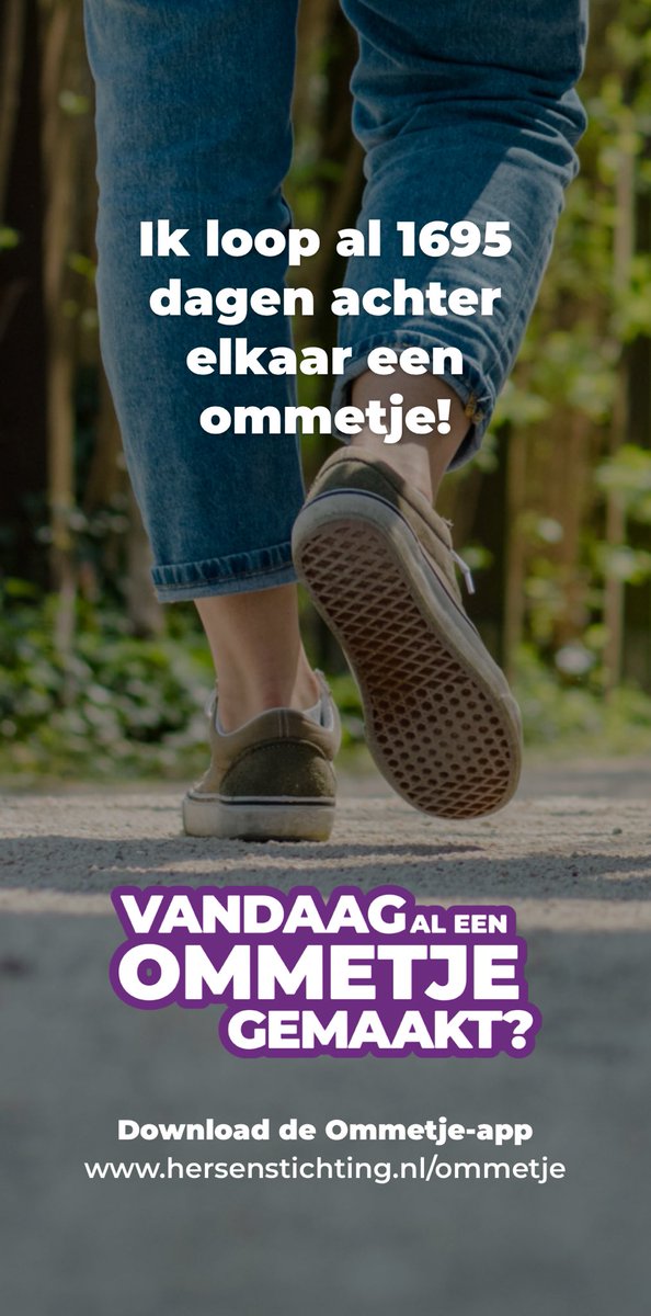 Ik loop al 1695 dagen achter elkaar een ommetje!