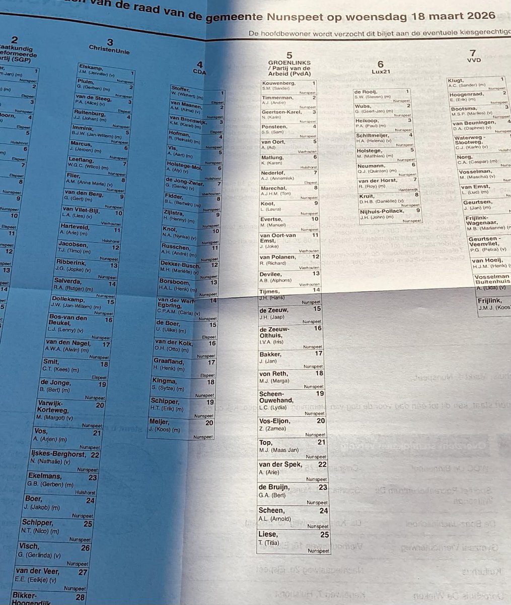 Check de brievenbus! 📬 De kandidatenlijsten voor de raadsverkiezingen vallen vandaag of morgen op de mat. Wij zijn ontzettend trots op onze diverse lijst 🤩: van jong tot oud, uit alle kernen! De komende 14 dagen stellen we onze toppers aan u voor.

🌹 Groen
🌳 Sociaal
📍 Lokaal