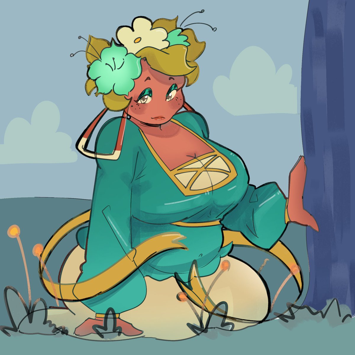Riven01_'s tweet photo. I thought your OC's design was awesome, so I decided to doodle on it last night lol, sorry about that.

@CTheiff https://t.co/1QBXo6wV9K