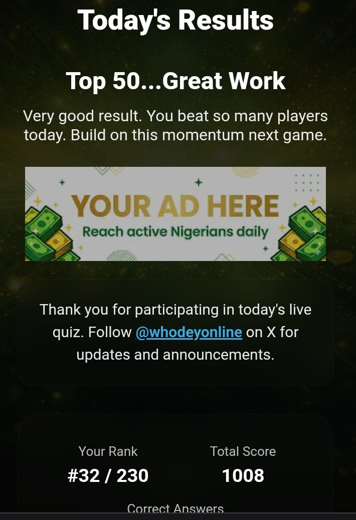 BakareKolade01's tweet image. Ranked #32nd today, motion!!!💪🏾🥂
@whodeyonline