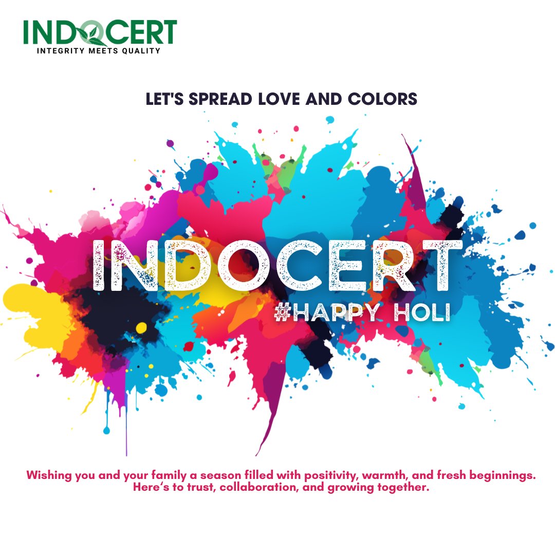 indocert's tweet photo. Happy Holi from INDOCERT !

This Holi, may the vibrant colors remind us not only of joy and new beginnings, but also of peace, unity, and harmony across the world.

Wishing you and your family a joyful, safe, and colourful Holi!

#indocert #HappyHoli #PeaceNotWar #StandForPeace https://t.co/zLukD32yq8