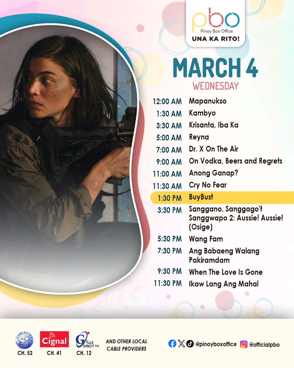PinoyBoxOffice's tweet photo. Handang humarap sa matinding laban para sainaasam na kapayapaan.
Ganyan si #AnneCurtis sa ๐๐๐๐๐๐๐, bukas nang 1:30 PM sa PBO.
Bisitahin ang aming website: https://t.co/hvXbVU0Vr1 #PBOSchedule #PinoyBoxOffice #UnaKaRito https://t.co/0ZwhaAIDcm