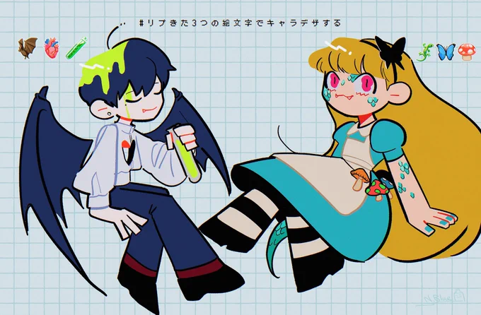 絵文字でキャラデザしたOCシリーズ