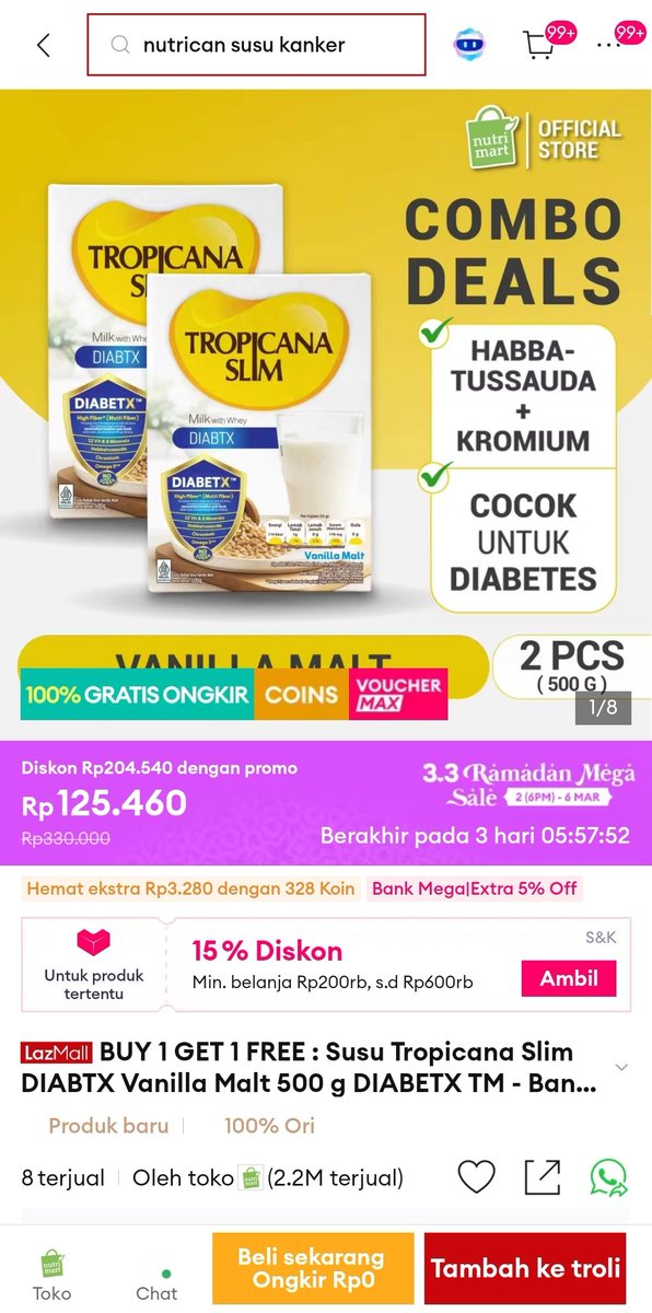 persiapan lebaran tahun ini gak ribet, tinggal checkout semua kebutuhan di lazada terus Dapet Voucher Sampe Jutaan 😭 mumpung lazada 3.3 ramadan mega sale lagi gede diskon nya

lazada.co.id/products/i8822…