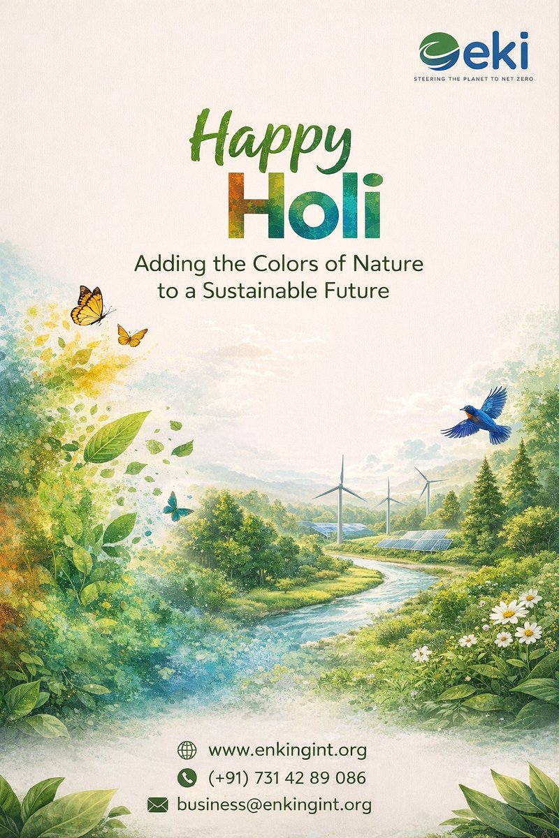 EKIEnergyEnking's tweet photo. Let every colour we spread bring us closer to a greener, more sustainable planet
#HappyHoli
#Sustainability
#ClimateAction
#GoGreen
#SustainableFuture
#GreenPlanet
#EnvironmentalResponsibility
#NetZero
#CarbonNeutral
#CleanEnergy
#ESG
#ClimateLeadership
#ActForClimate https://t.co/bXZJKSsLlW