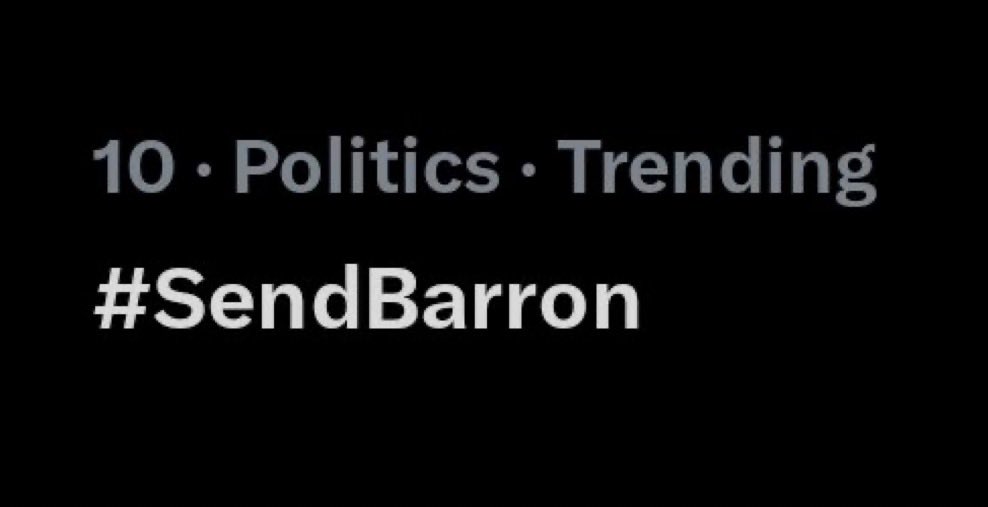 haroonmaram's tweet photo. #SendBarron https://t.co/l8BnZIa0Ub