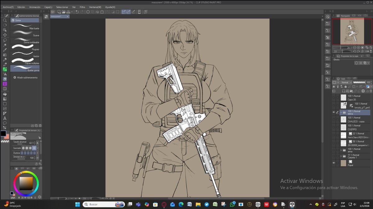Leandro68356574's tweet photo. Que onda queridos pegelagrtos hoy les traigo el boceto de mi oc Elena  terminando espero les guste 😎😎😎 #girl #tactical  #oc #art #fanart https://t.co/HXUzyR5PGQ