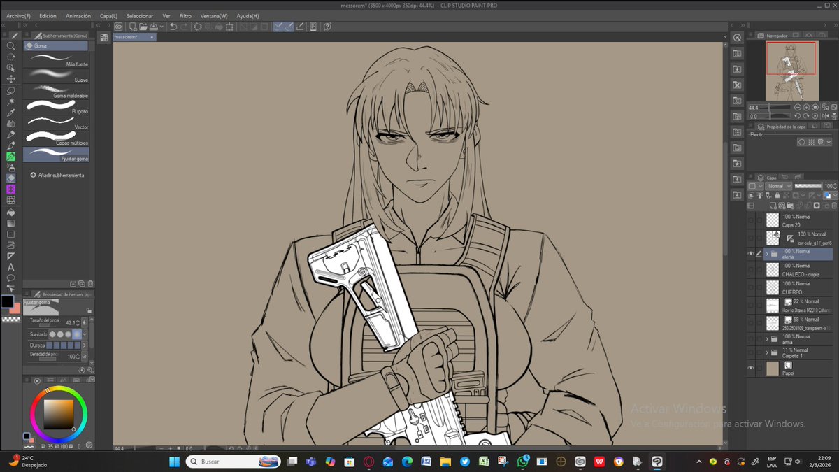 Leandro68356574's tweet photo. Que onda queridos pegelagrtos hoy les traigo el boceto de mi oc Elena  terminando espero les guste 😎😎😎 #girl #tactical  #oc #art #fanart https://t.co/HXUzyR5PGQ