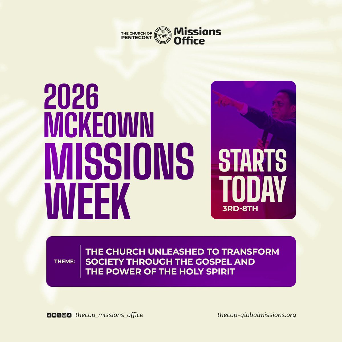 thecopkuwait's tweet photo. 2026 McKeown Missions Week Celebration starts today. Hallelujah!

#PossessingTheNations | #MissionsWeekCelebration | #TheUnleashedChurch | #TheGloriousChurch | https://t.co/dvRDVLhdVg