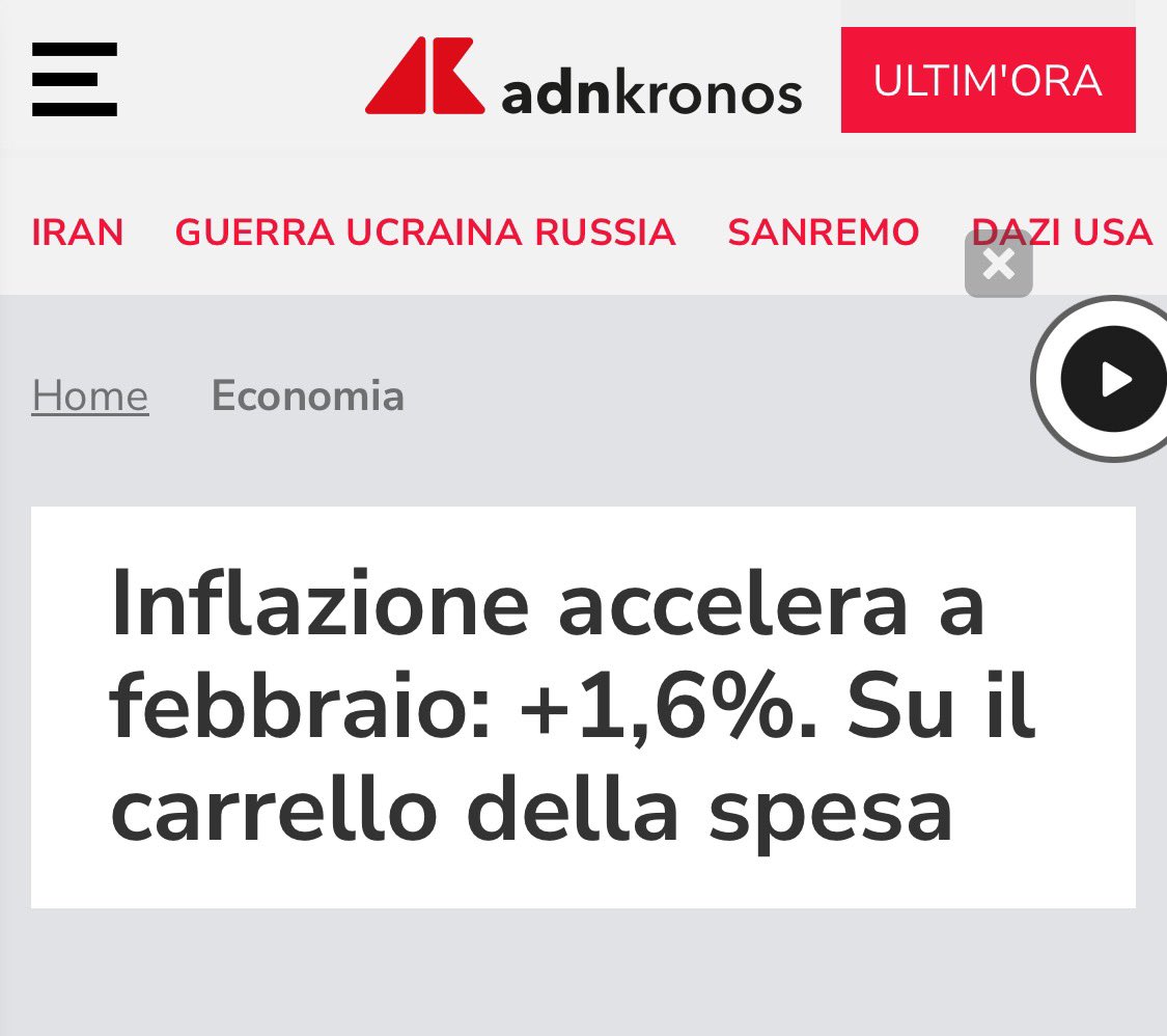 Frances99687883's tweet photo. #Inflazione a #febbraio⬆️🚨: schizzano i prezzi di #alimentari freschi (+3,6%),#alloggio (+10,3%),#trasporti (+3%).E poi,servizi ricreativi e culturali e per la cura della persona. Se avessimo un #governo minimante più serio di questi incapaci affamatori🤡 #carrellospesa https://t.co/B9UrlSGuAP