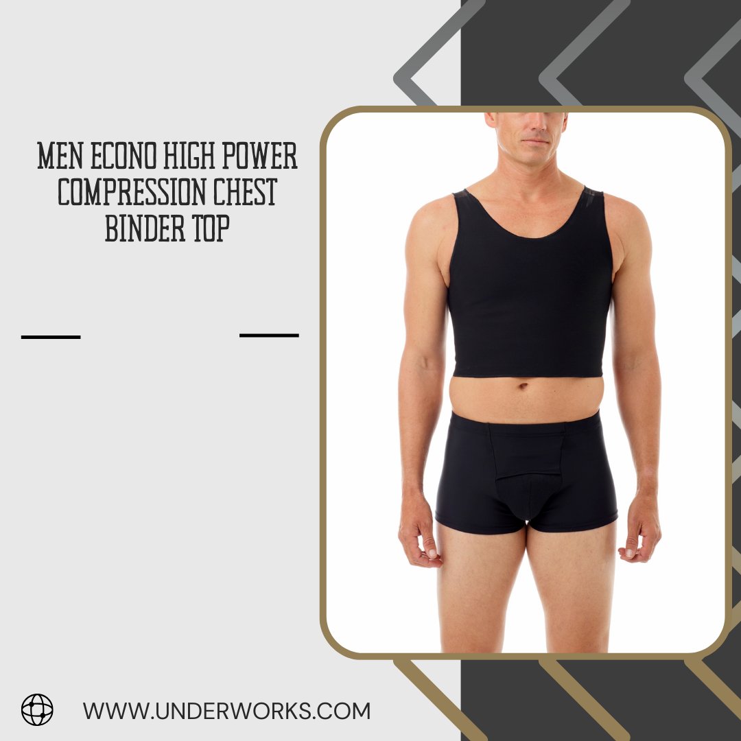 UnderworksStore's tweet image. Econo High Power Compression Chest Binder Top provides firm chest compression to create a flatter profile with breathable stretch fabric made for daily wear and layering.

Shop now underworks.com/econo-high-pow…
 #ChestCompression #FlatterChest #HighCompression #AllDayBinding #transmasc
