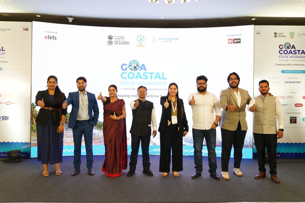 egovonline's tweet image. Proud of the team that made the Goa Coastal State Workshop a success! 

Collaboration. Commitment. Excellence.

For more details, visit: events.eletsonline.com/coastal-worksh…

#GoaCoastalWorkshop #TeamElets #EventSuccess #MaritimeIndia #EletsPortsShipping
