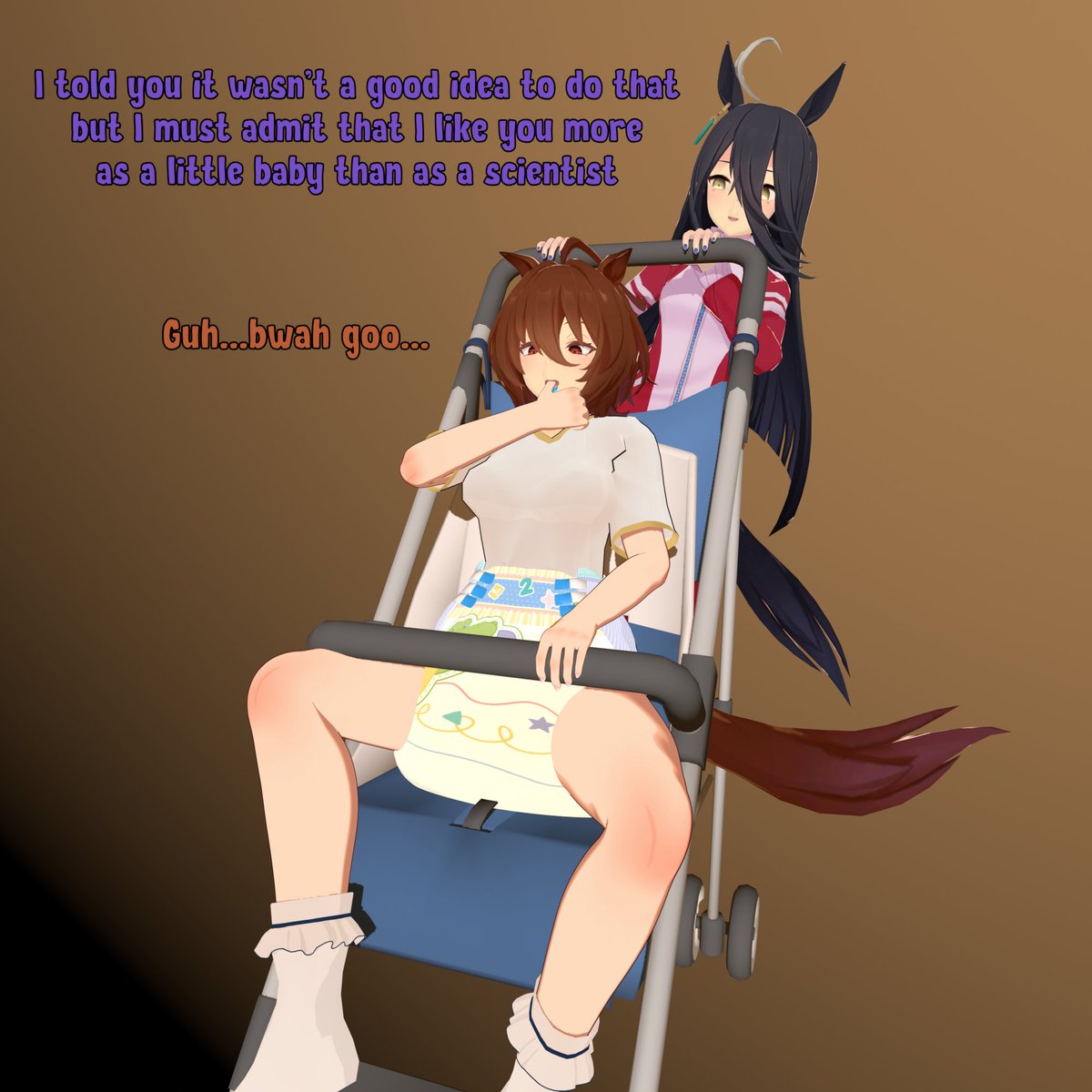 Padded Plague Industries needs that serum now

#diaper #diapergirl #diaperart #abdl #abdlart #abdlgirls #umamusume #umamusumeprettyderby #AgnesTachyon #manhattancafe #b3d