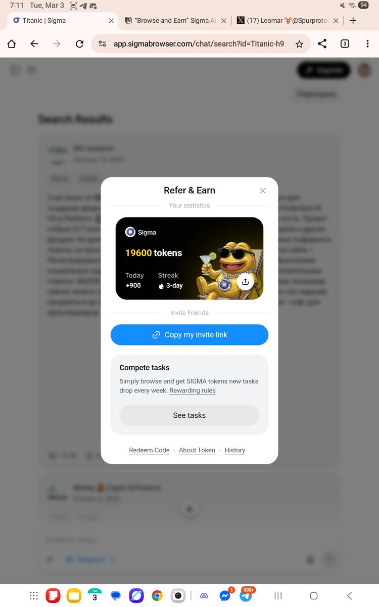 vhieemo's tweet photo. Sigma AI Browser Bounty Campaign💰 
🌐Browse and earn💰
Use Sigma Browser and Sigma AI every day
📜Complete starter, daily and weekly quests  
🌐https://t.co/aQHw6kAxaR

Check quests https://t.co/s1g81hwImk

@crypto_meteo
@yhanceejon16 https://t.co/9UmGlFP1dN