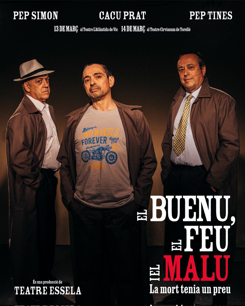 📣📣📣 Es va omplint i ja queden poques entrades
<a href="/latlantidavic/">L'Atlàntida Vic</a> divendres 13 març: latlantidavic.cat/ca/el-buenu-el…
<a href="/Teatrecirvianum/">Teatre Cirvianum</a> dissabte 14 març: teatrecirvianum.cat/esdeveniment/e…
#teatre #Vic #Torelló #Osona