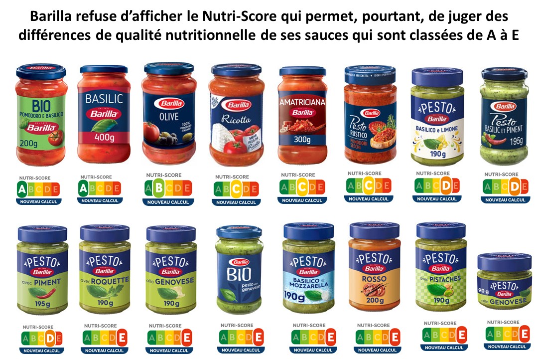 HercbergS's tweet photo. Barilla (comme Ferrero, Lactalis, Coca-Cola, Mars, Mondelez, Heinz Kraft, Danone, Bjorg...) refuse d'afficher le #NutriScore sur les emballages de ses produits. Pourtant cette information serait utile aux consommateurs pour faire des choix d'achats éclairés (voir ci-dessous ⬇️) https://t.co/PWu1khZZus