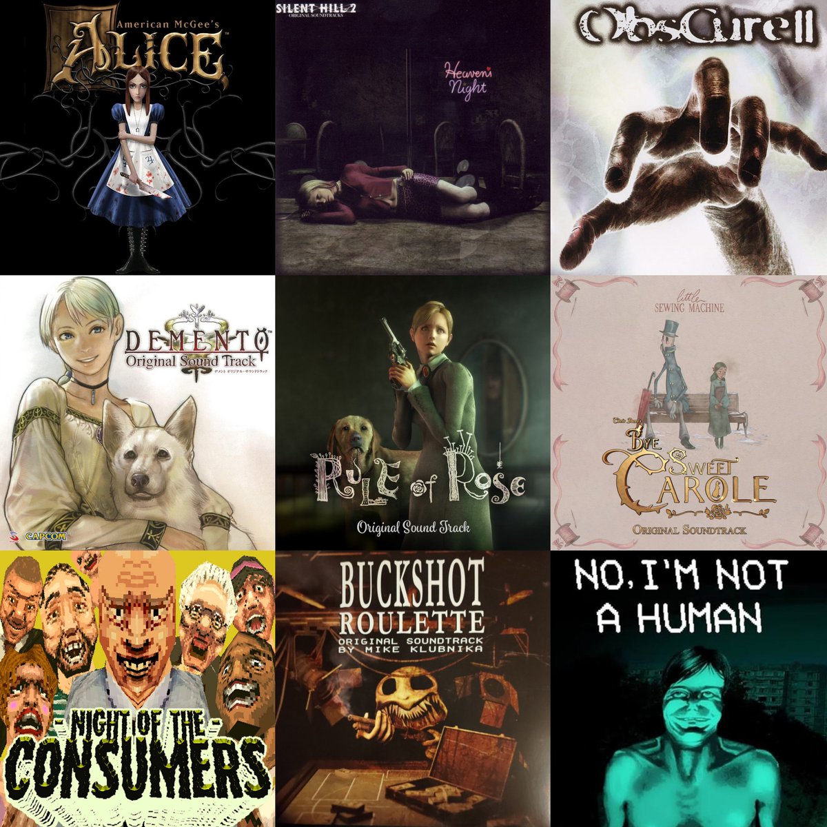 unlucky_Gurl_'s tweet photo. Some favourite horror games OST 🌹 https://t.co/Y3NmSMRwht