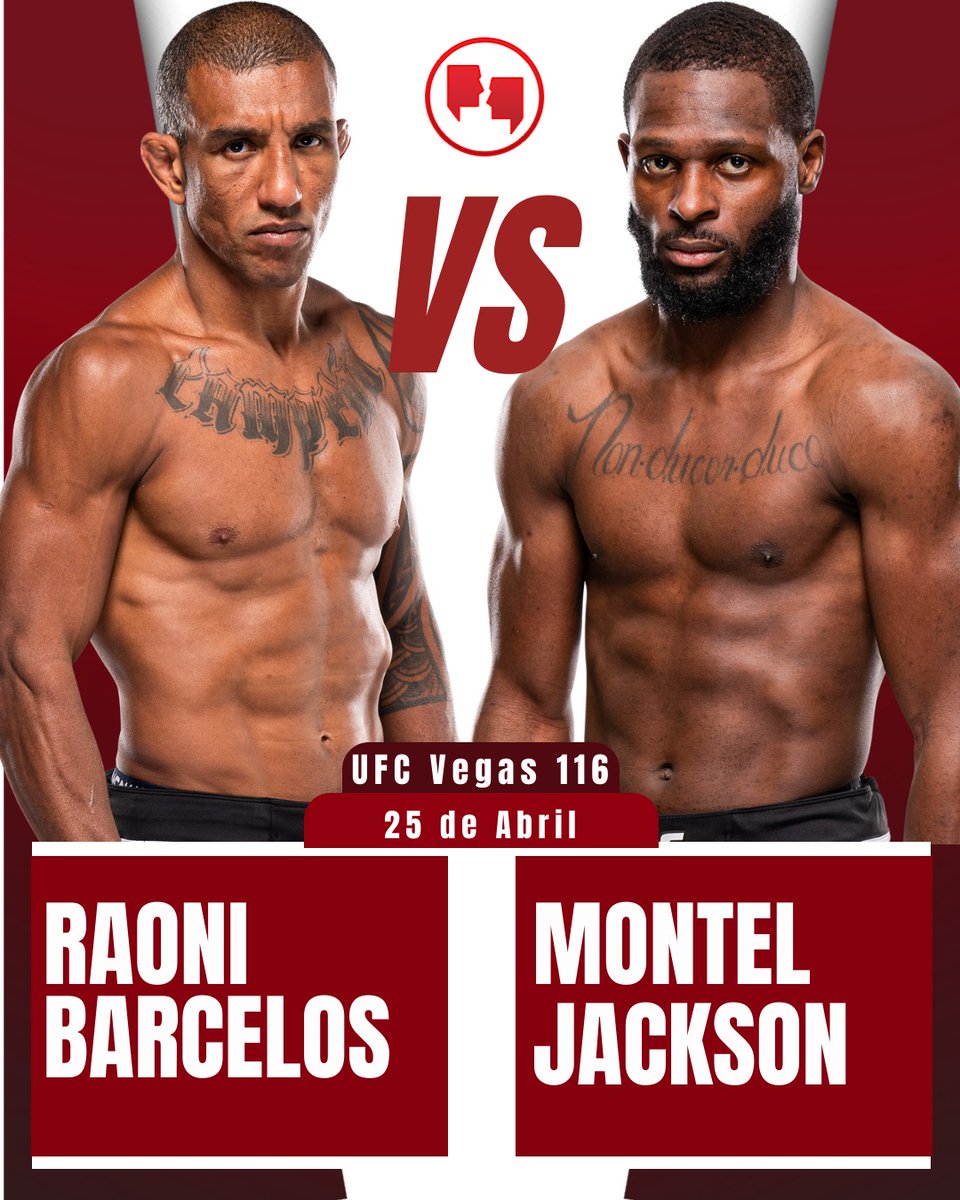 AgFight's tweet photo. DUELO ENCAMINHADO 🥊🔥
🇧🇷 Raoni Barcelos encara Montel Jackson no UFC Vegas 116.
Brasileiro vive grande fase, enquanto rival tenta retomar o caminho das vitórias.
#UFC #MMA #RaoniBarcelos https://t.co/nvNvqxOJRC