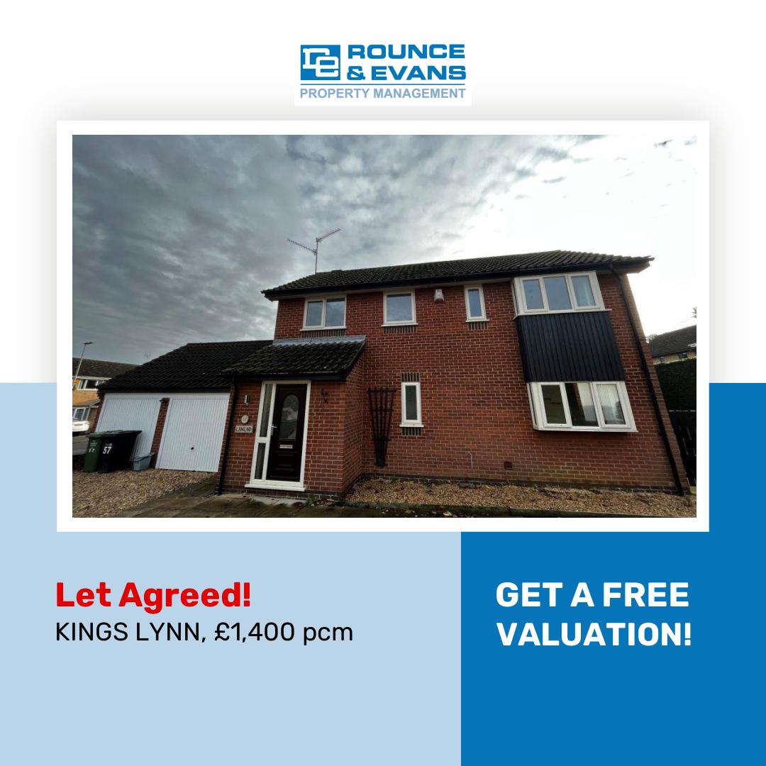 🥳 Another happy client! 🥳
📍KINGS LYNN
🏡 4 Bed Detached House £1,400 pcm

Contact Us! 
📞 01553 401580
📧 lettings@rounceandevans.co.uk

#rounceandevans #propertymanagement #lettings #blockmanagement #kingslynn #norfolk #independent #Propertymark